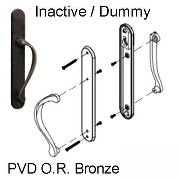Marvin Ultimate Sliding French Door, Inactive / Dummy wide handle set - PVD Oil Rub Bronze